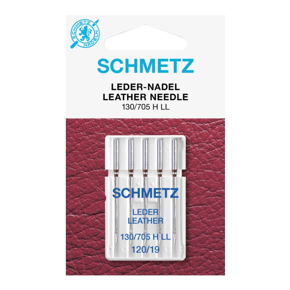 Aguja Schmetz Leder para máquina de coser, 130-705 H LL 120, paquete con 5 pzas