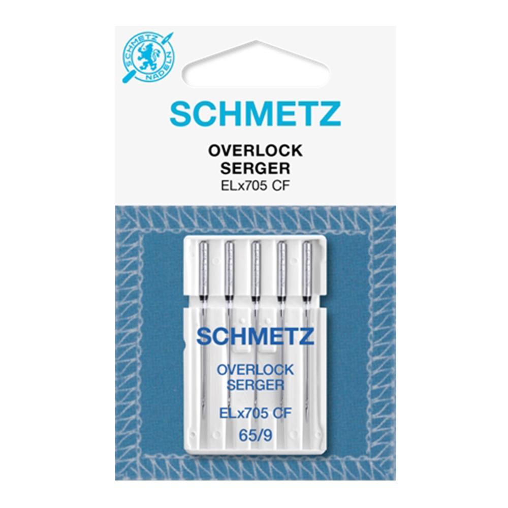 Aguja Schmetz overlock serger para máquina de coser, ELx705 CF 65, paquete con 5 pzas